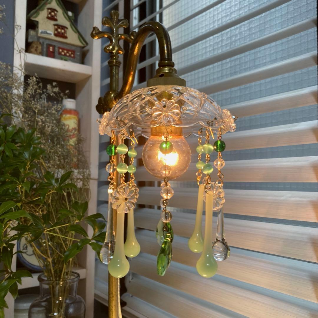 ミニシャンデリア　（メロンドロップ）　フランスアンティーク　1920年