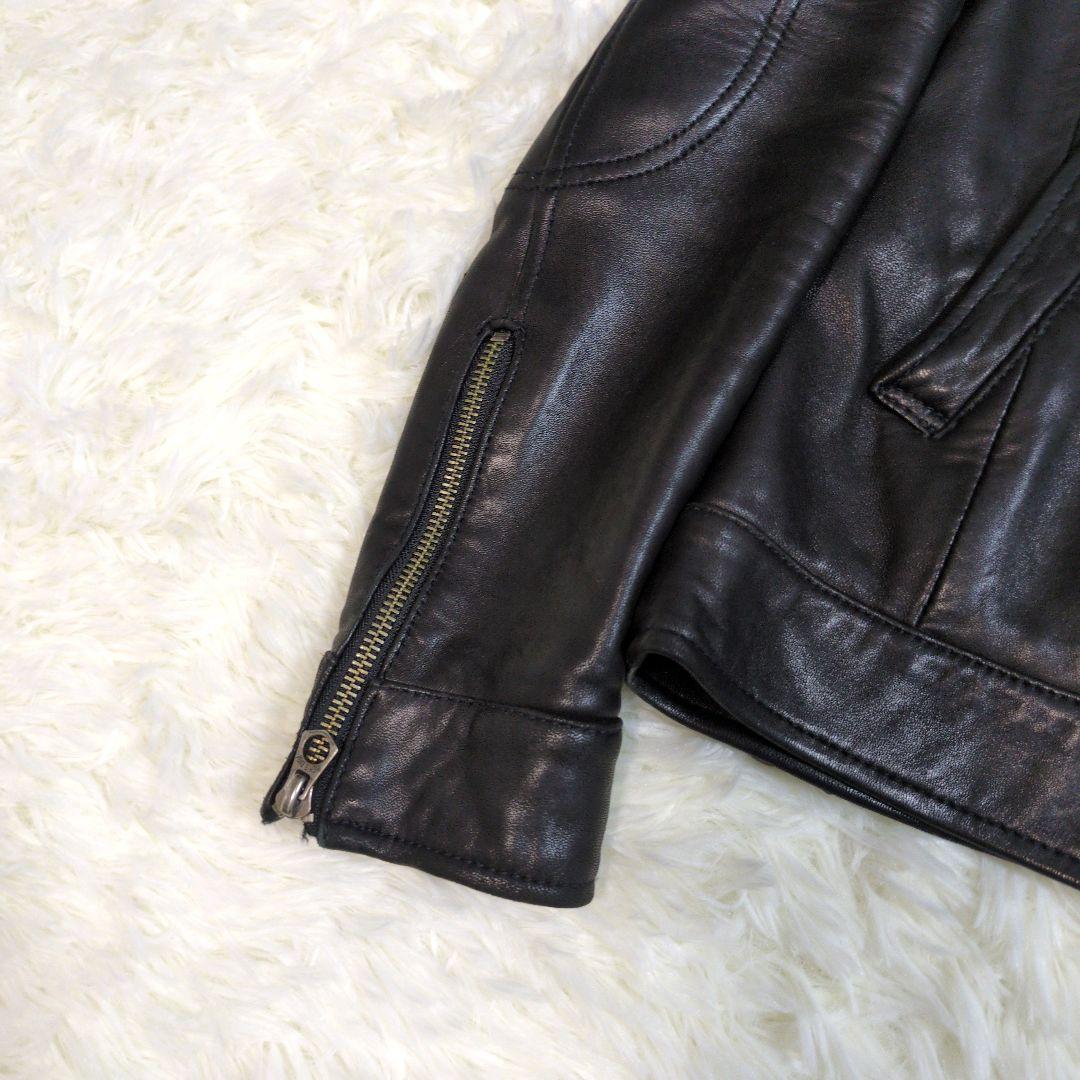 メンズビギ　羊革　ラムレザー　シングル　ジャケット　2way　ブラック　黒