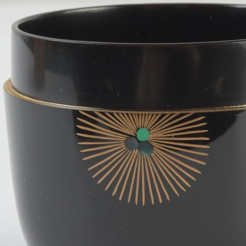 茶道具　松雲作　唐松蒔絵　棗　共箱　V　9798