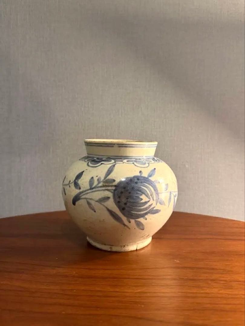 李朝染付壺 / 朝鮮美術 中国古玩 中国美術 骨董品 時代品 古美術品　白磁