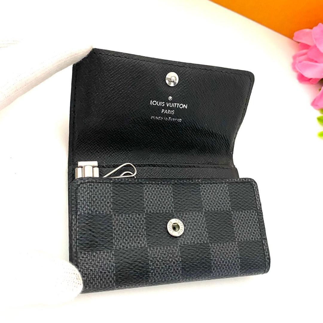 ルイ ヴィトン◎ミュルティクレ6 ダミエ グラフィット キーケース ブラック