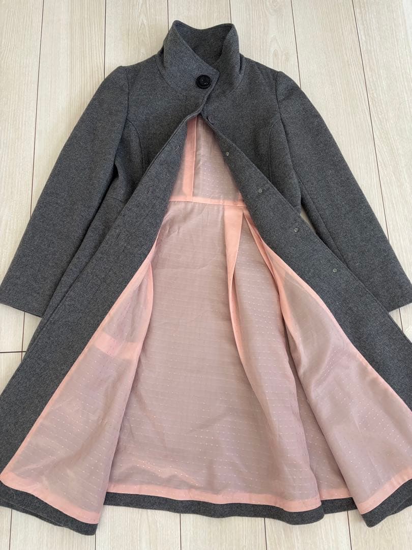 RUIRUE BOUTIQUE バックリボンフィット＆フレアウールコート　S