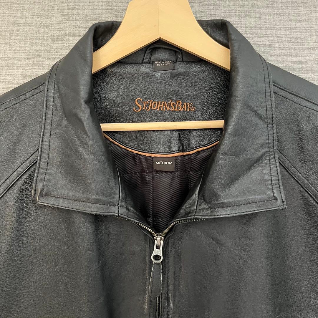 90s ST.JOHNS BAY レザージャケット M ブラック