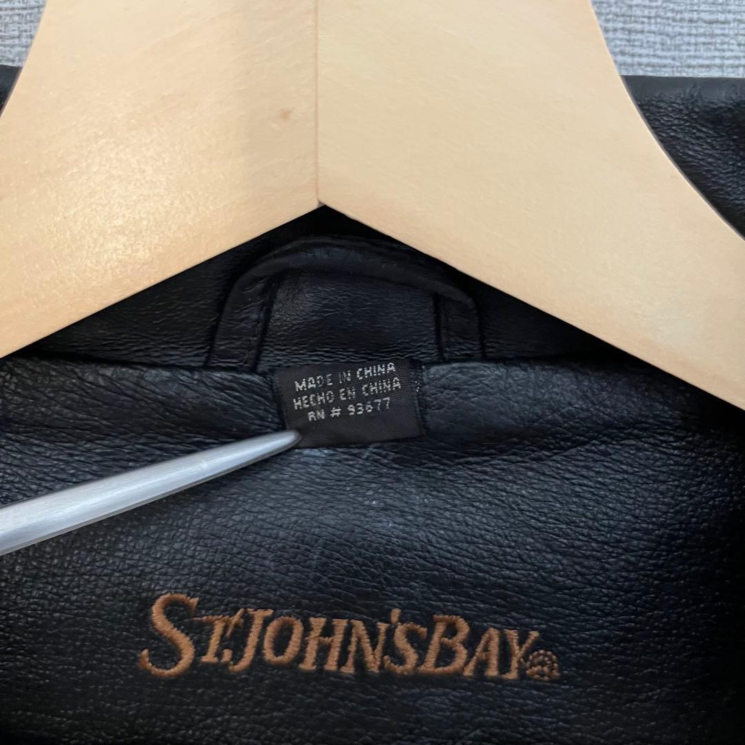 90s ST.JOHNS BAY レザージャケット M ブラック