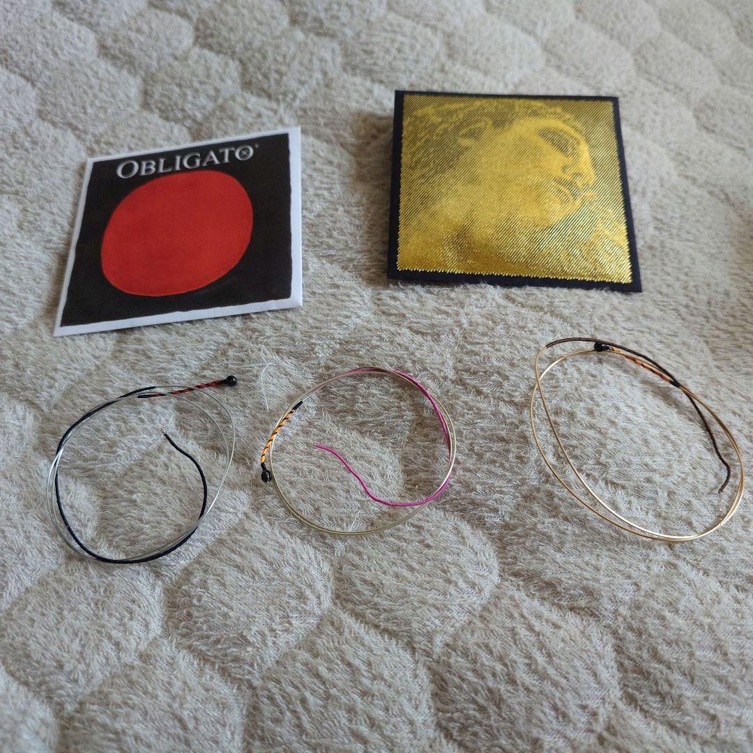 美品 バイオリン 弦 エヴァピラッツィゴールド D、G線 オブリガートA線