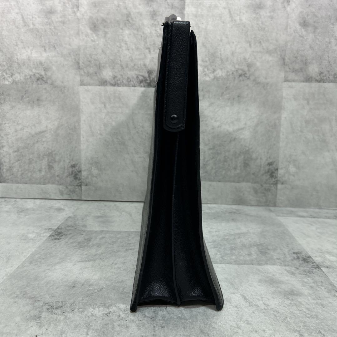 LANVIN ダレスバッグ 本革 2way レザー ブラック 黒 自立 鍵付き