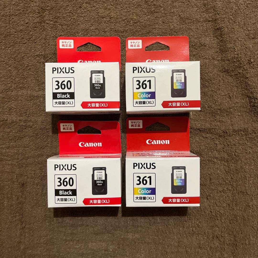 Canon BC361XL+360XL 純正大容量インク4本セット新品未開封❶
