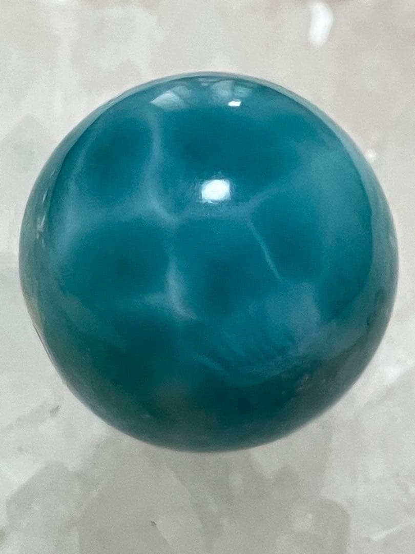 コレクションレベル　ラリマー丸玉　19.2mm 穴開き