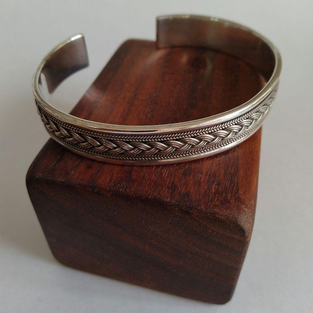 90s ヴィンテージ ハンドメイド シルバー925 ケルトノット バングル