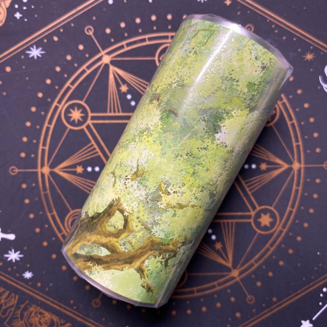 【9344】海外　マステ　5m巻　PETマスキングテープ　木　植物　自然　装飾系