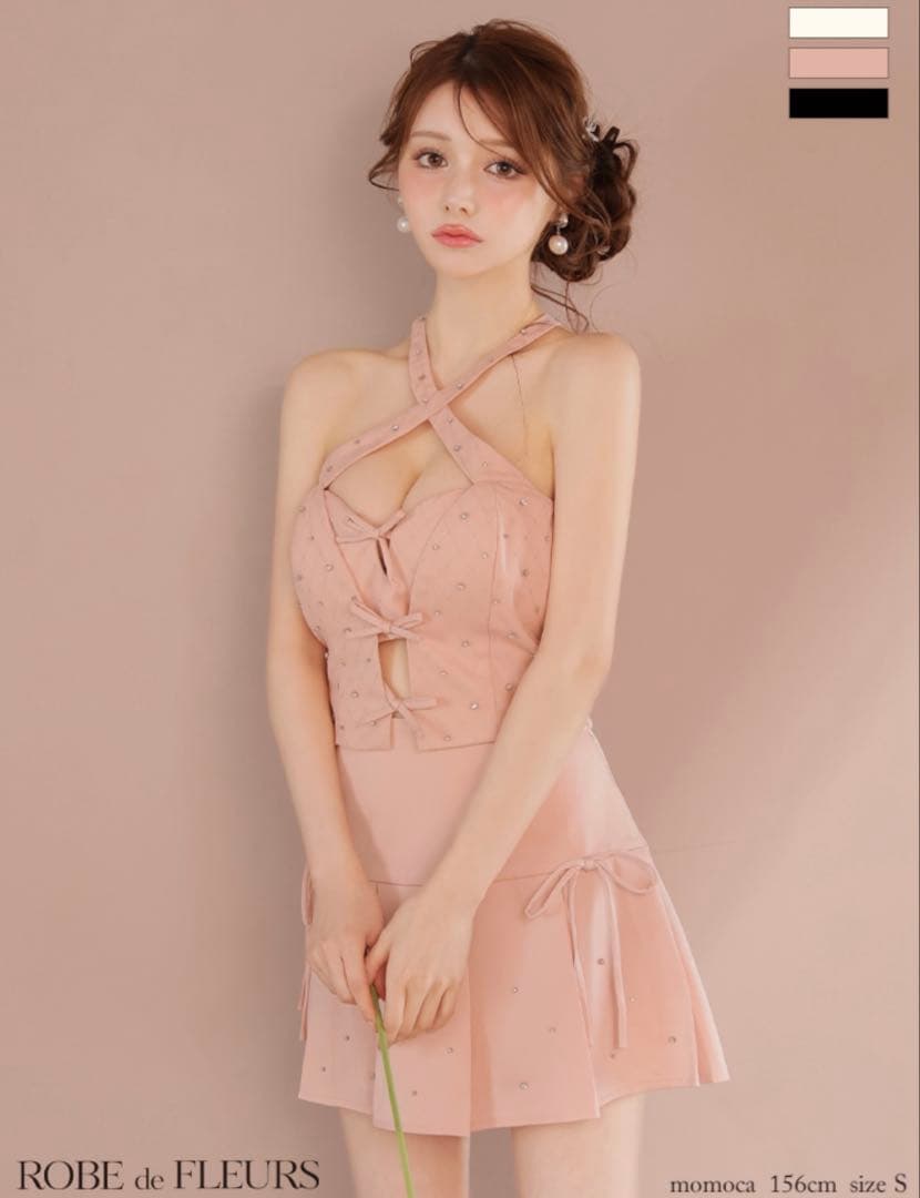 ROBE de FLEURS ピンク ナイトドレス S