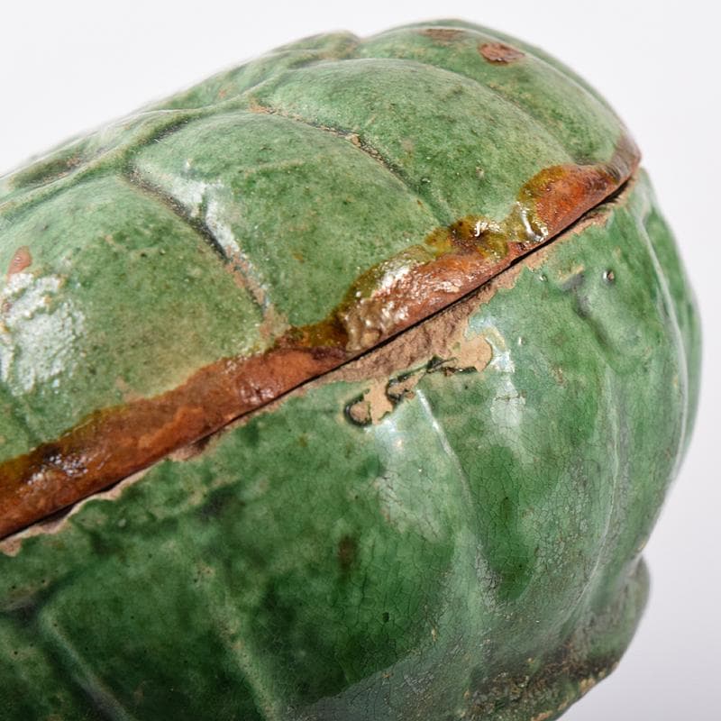 中国　漢緑釉　香合　時代箱付　C　R7980