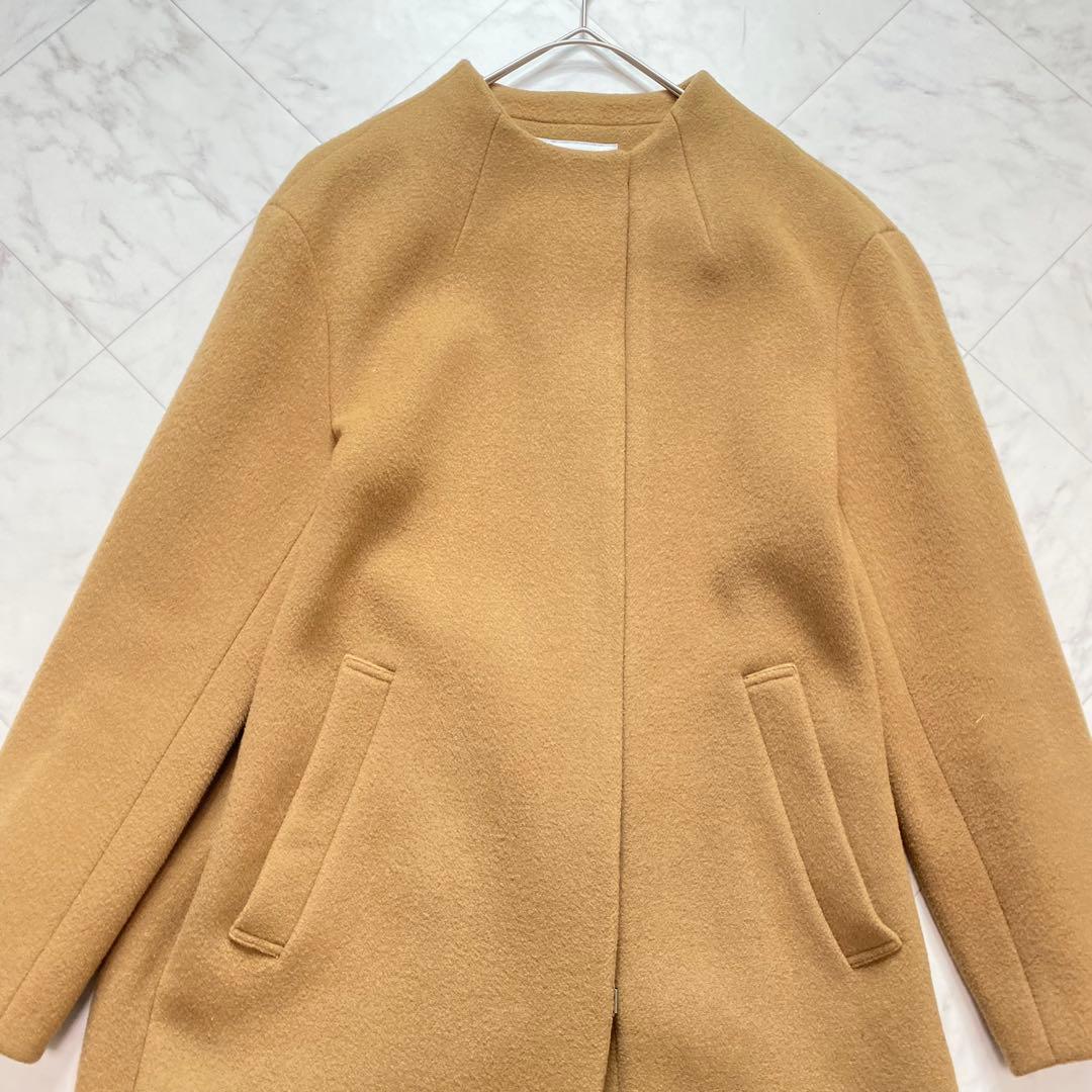 美品✨MACKINTOSH PHILOSOPHYノーカラーウールコート　キャメル