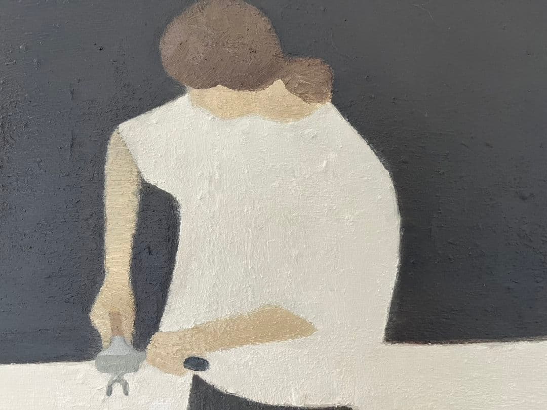 油彩画　タンピング