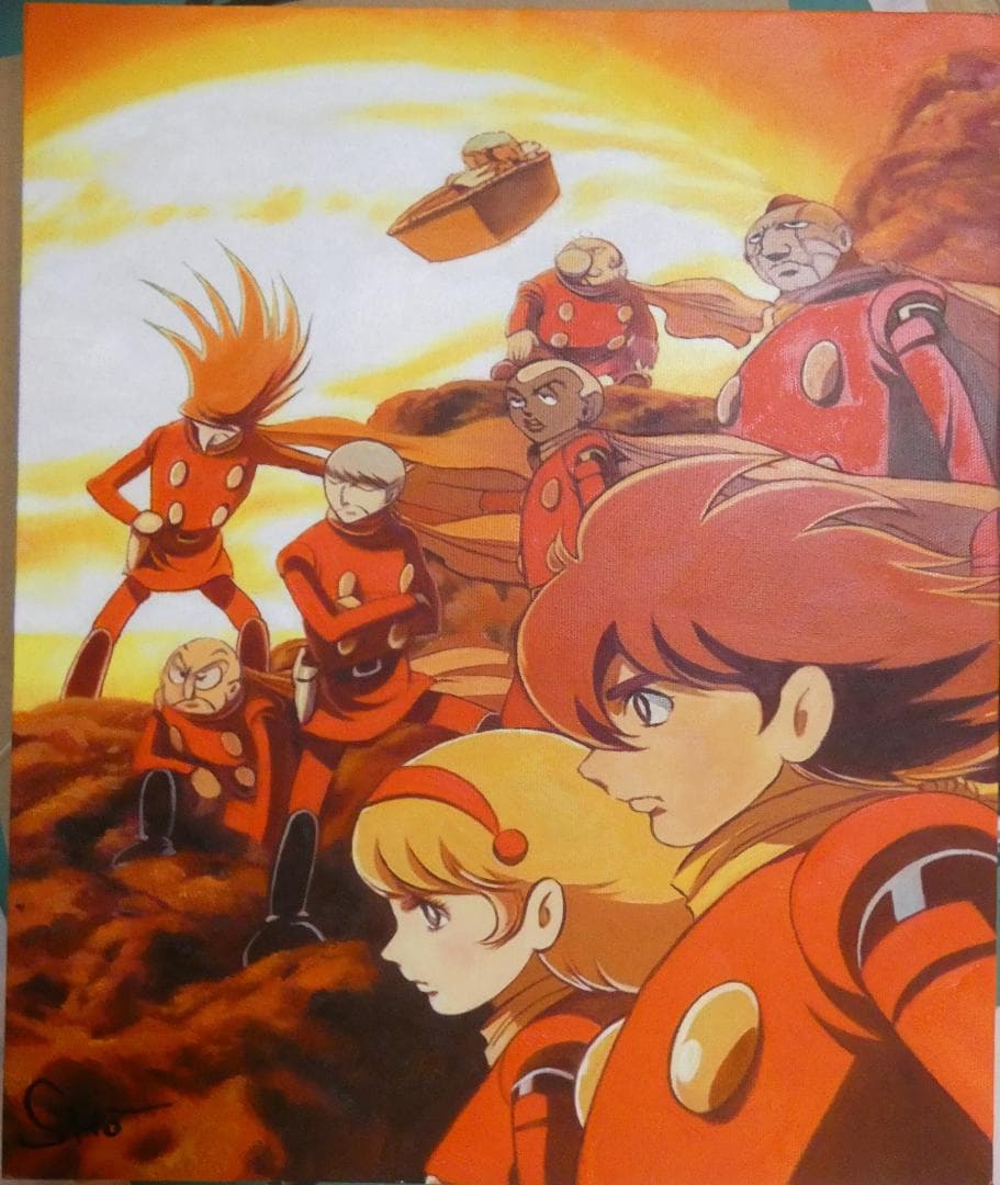 絵画　石ノ森章太郎「人物」 サイン F8サイズ額装済み 肉筆手描き