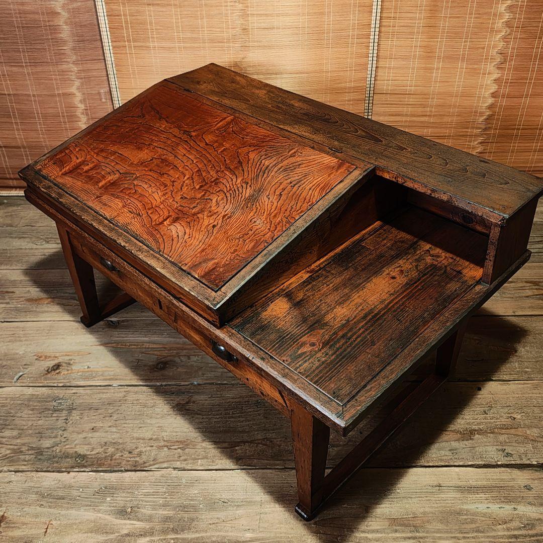 帳場机　文机　ライティングデスク　昭和レトロ　古家具