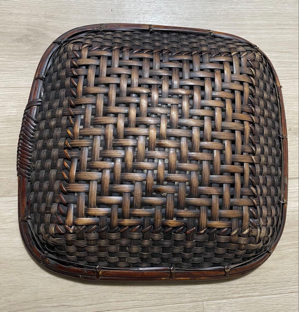 アンティーク 花籠／古道具 花器／竹籠 バスケット（山葡萄系素材？） 伝統工芸