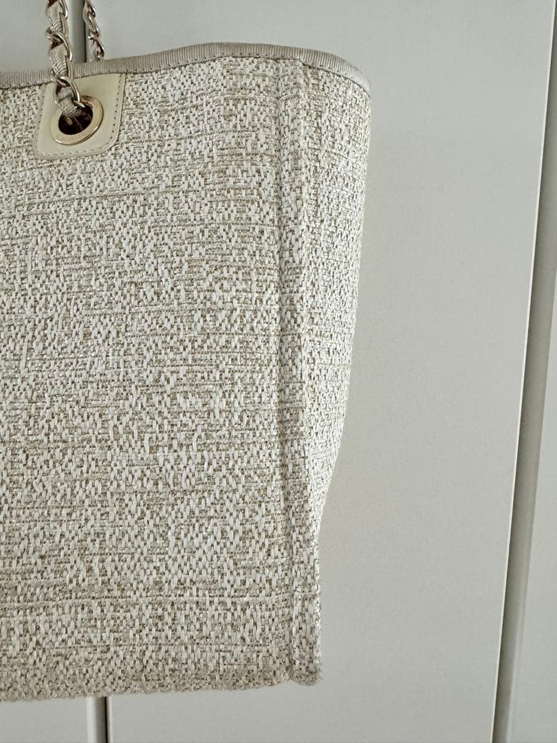 シャネル　CHANEL ドーヴィル チェーンショルダーバッグ ラフィア系天然素材