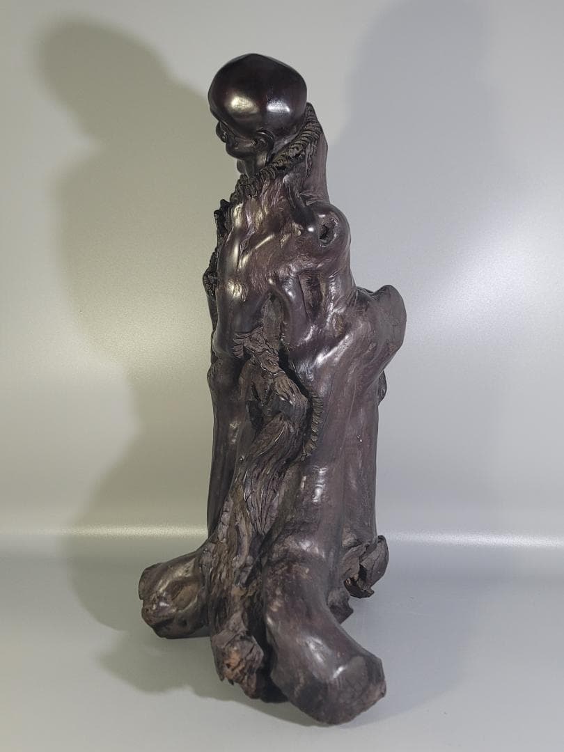 中国美術 龍眼木 彫刻 羅漢 置物 DT375