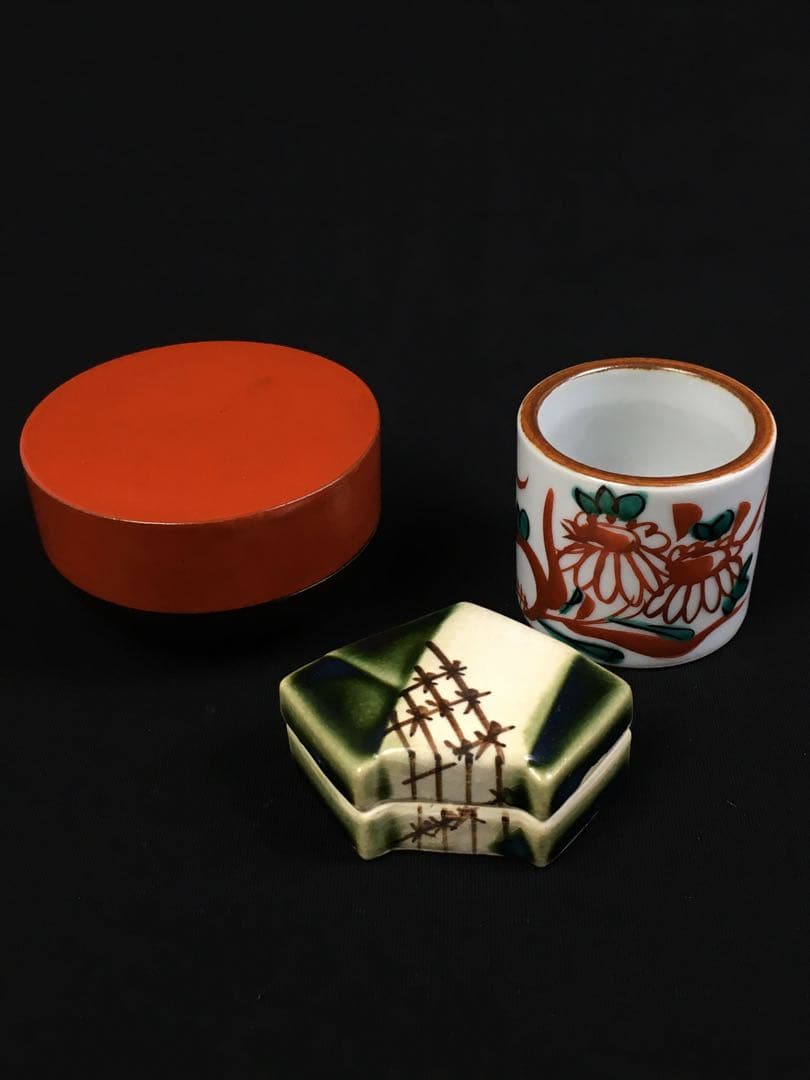 S348茶道具セット 短冊茶箱 10点揃 抹茶碗 水指 銅建水他