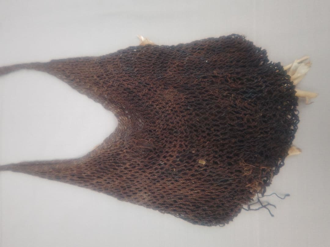 値下げしました★ 骨装飾　編バッグ　民族　骨格標本 プリミティブ　アンティーク