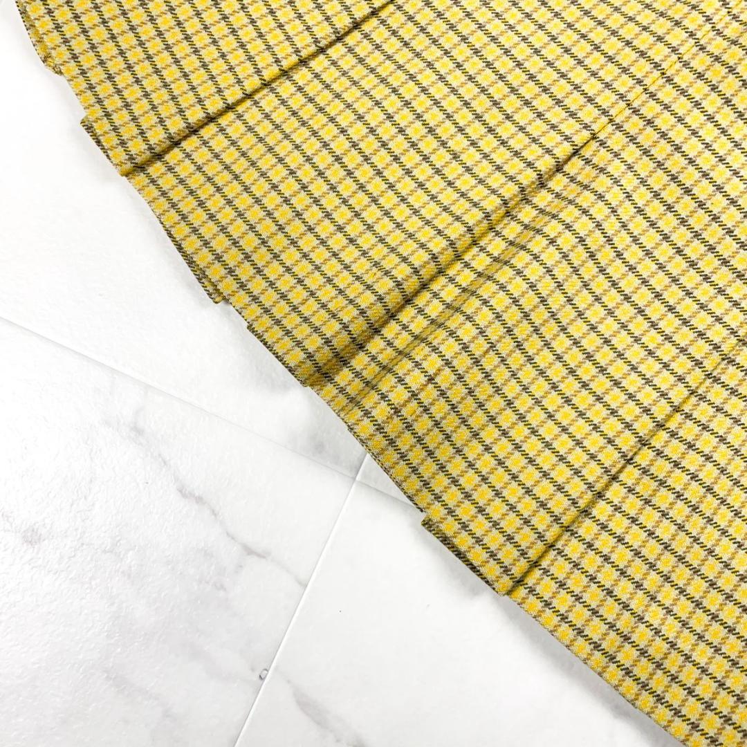 美品 クリスチャンディオール チェック柄プリーツスカート 黄色 S*CD103