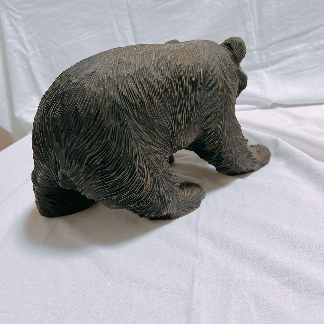 木彫りの熊 台座付きビンテージ レトロ