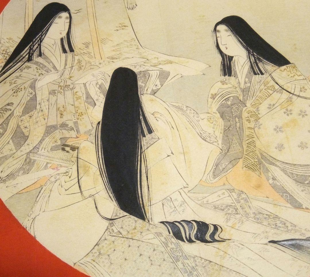 口絵木版画、小説日本女禮式大全の口絵二枚売りになります。水野年方と富岡永洗画