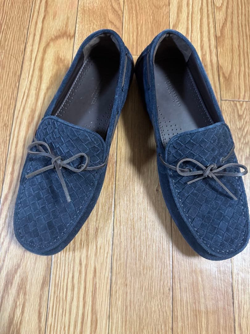 【極美品】BOTTEGA VENETA ネイビー スエード　モカシン41サイズ