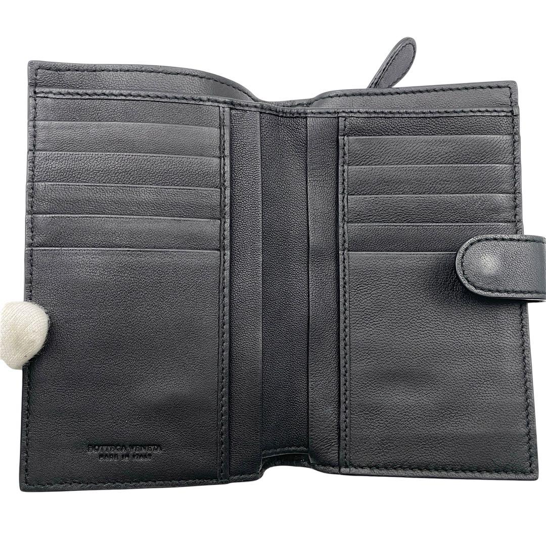 【美品】ボッテガヴェネタ　折り財布　イントレチャート　黒　ブラック