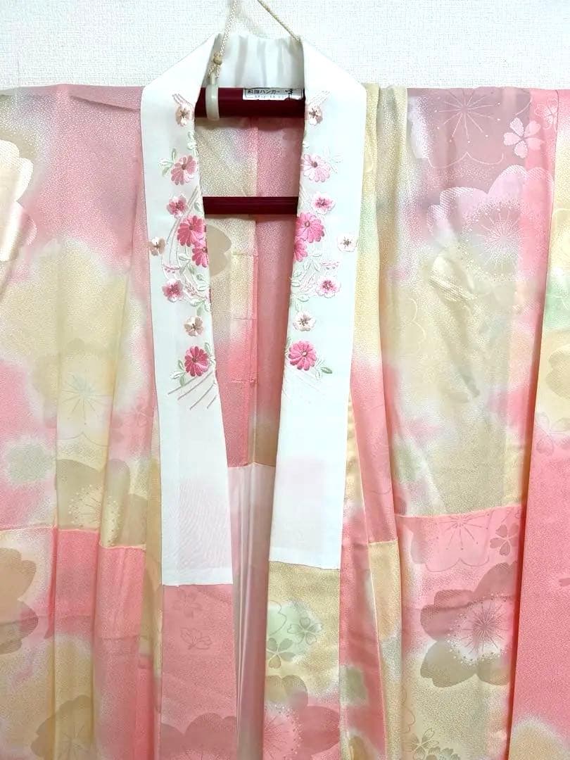 成人式　振袖　長襦袢　半えり　帯　帯締め　帯揚げ　6点セット　金コマ刺繍　菊京屋