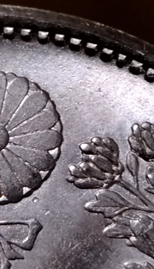 貿易銀 丸銀左打 明治十年 銀貨