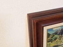 【真作】絵画　田中志郎　油彩SM　初秋　山と川の風景画　柔らかな自然美　X105