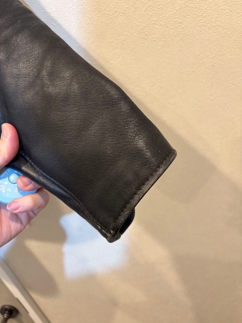 【インナー付き】Schott ブラック シングルライダースジャケット 42