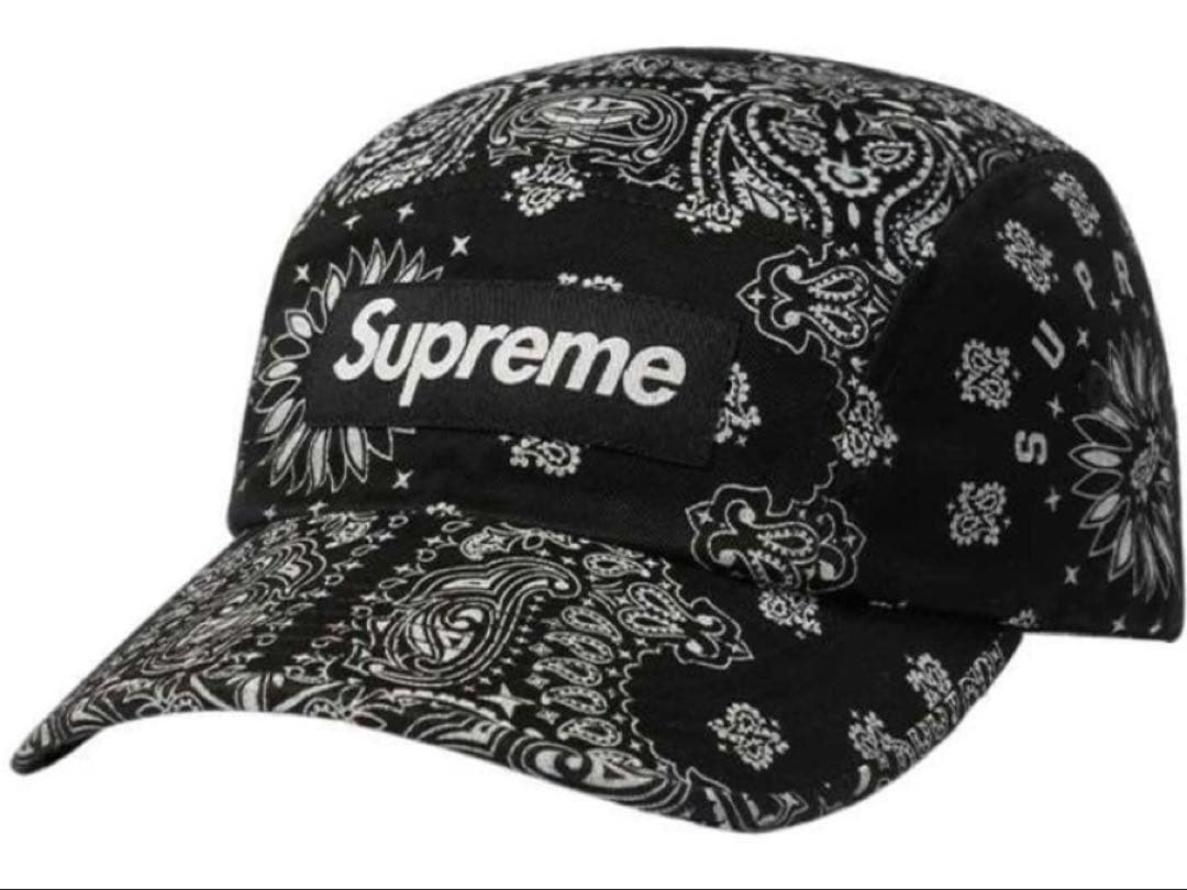 Supreme Bandana Camp Cap ブラック