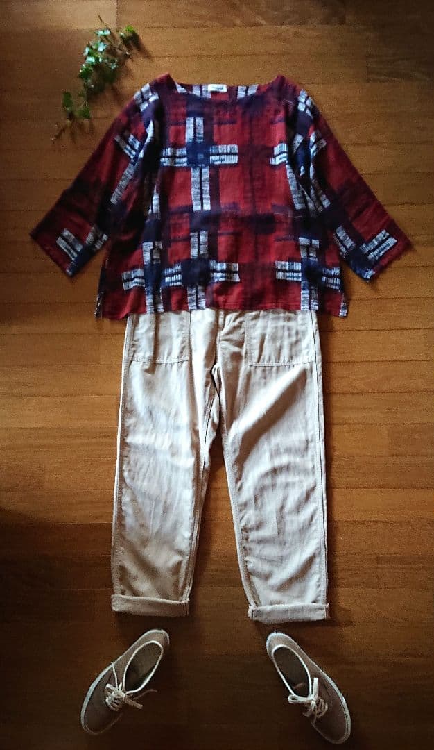 45R☆コットンリネンゴマチノの908ベイカーパンツ/ベージュ♪