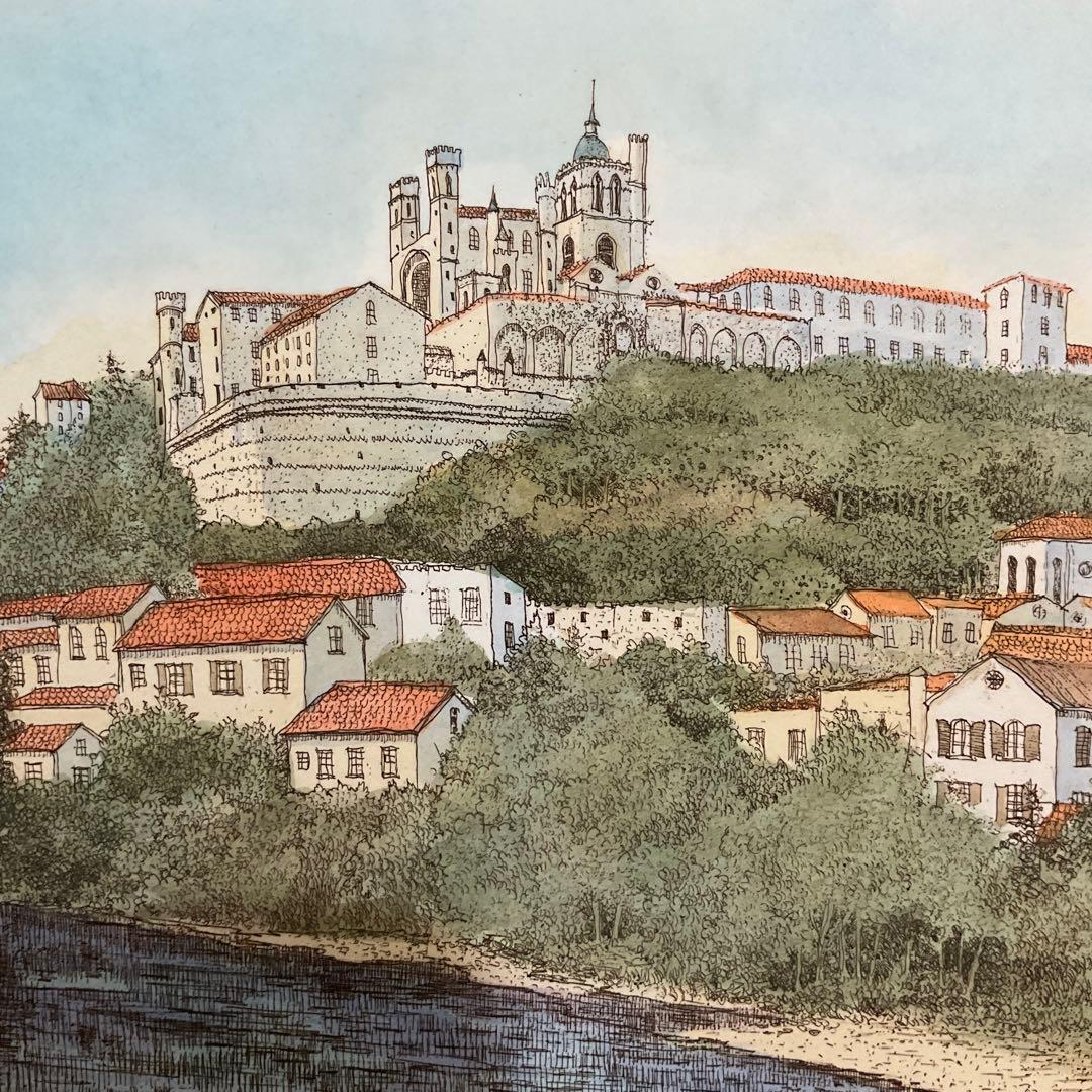 絵画・額縁・版画・織田義郎・新品未使用・銅版画+手彩色・美術品・インテリア・雑貨