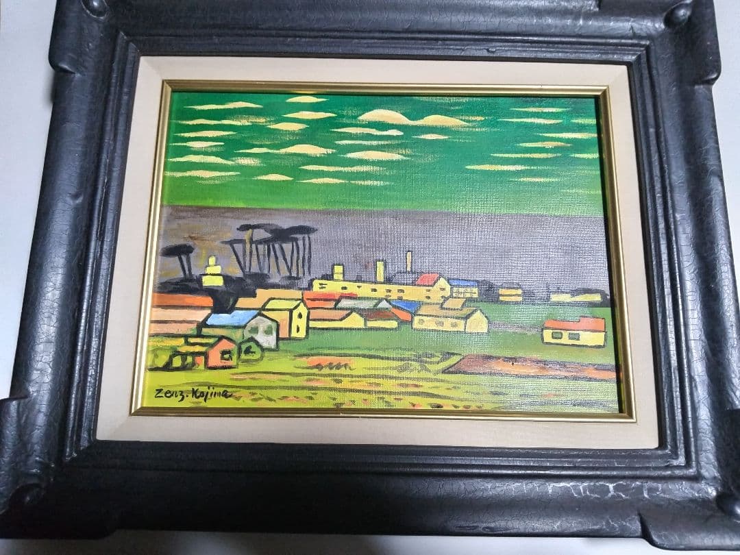 児島善三郎、絵画、油彩４号、秋郊、高級額縁、肉筆、山下清、東郷青児、鴨居玲。