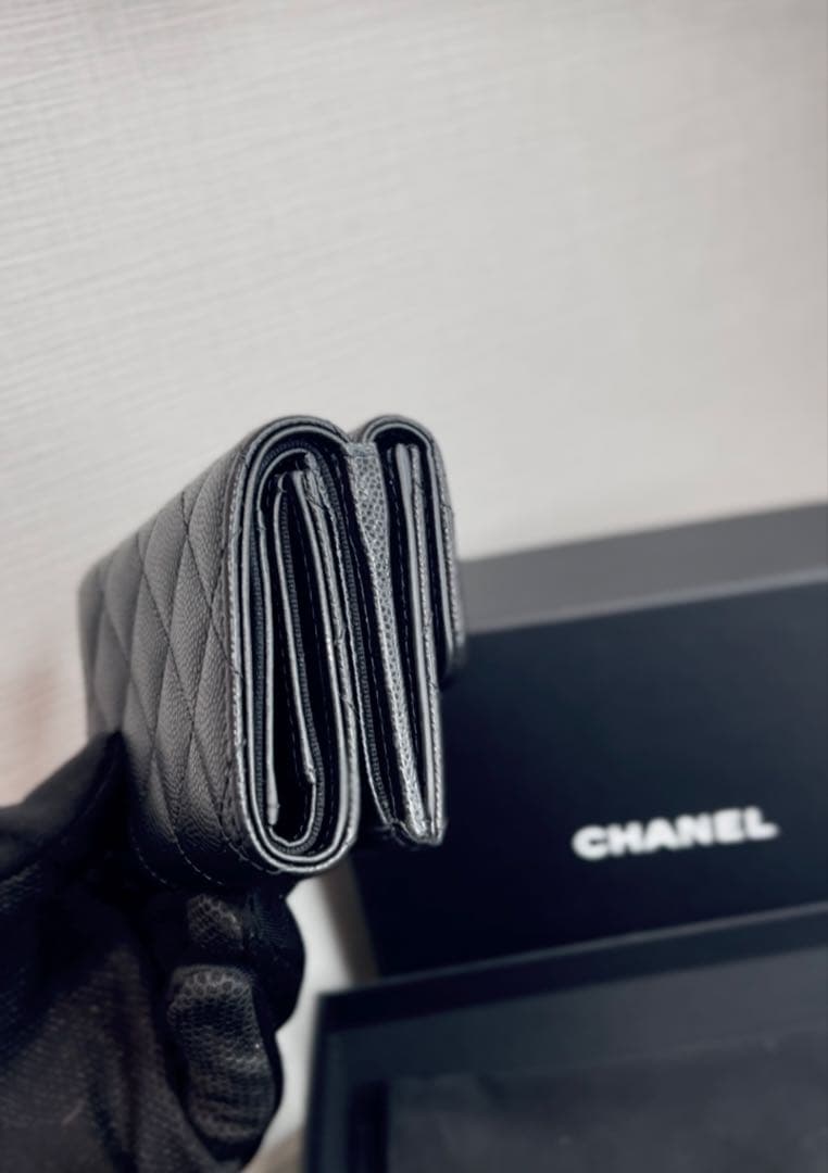 CHANEL 25AW スモールウォレット ブラック