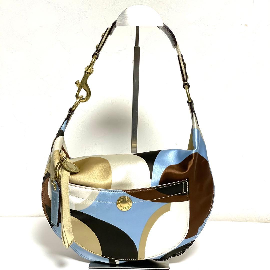 バッグ Coach Satin Canvas Hobo Shoulder 10105
