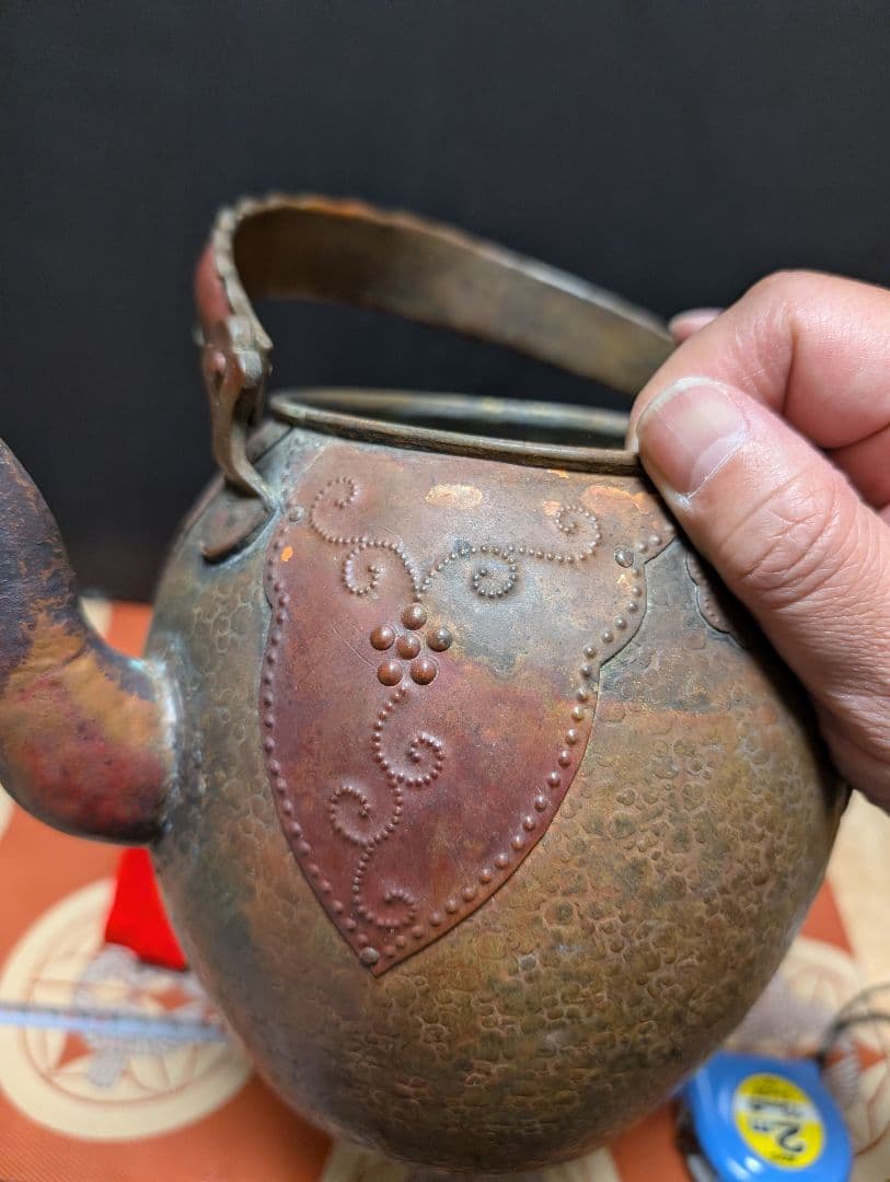 銅製装飾薬缶アンティック 約20cm貴重品