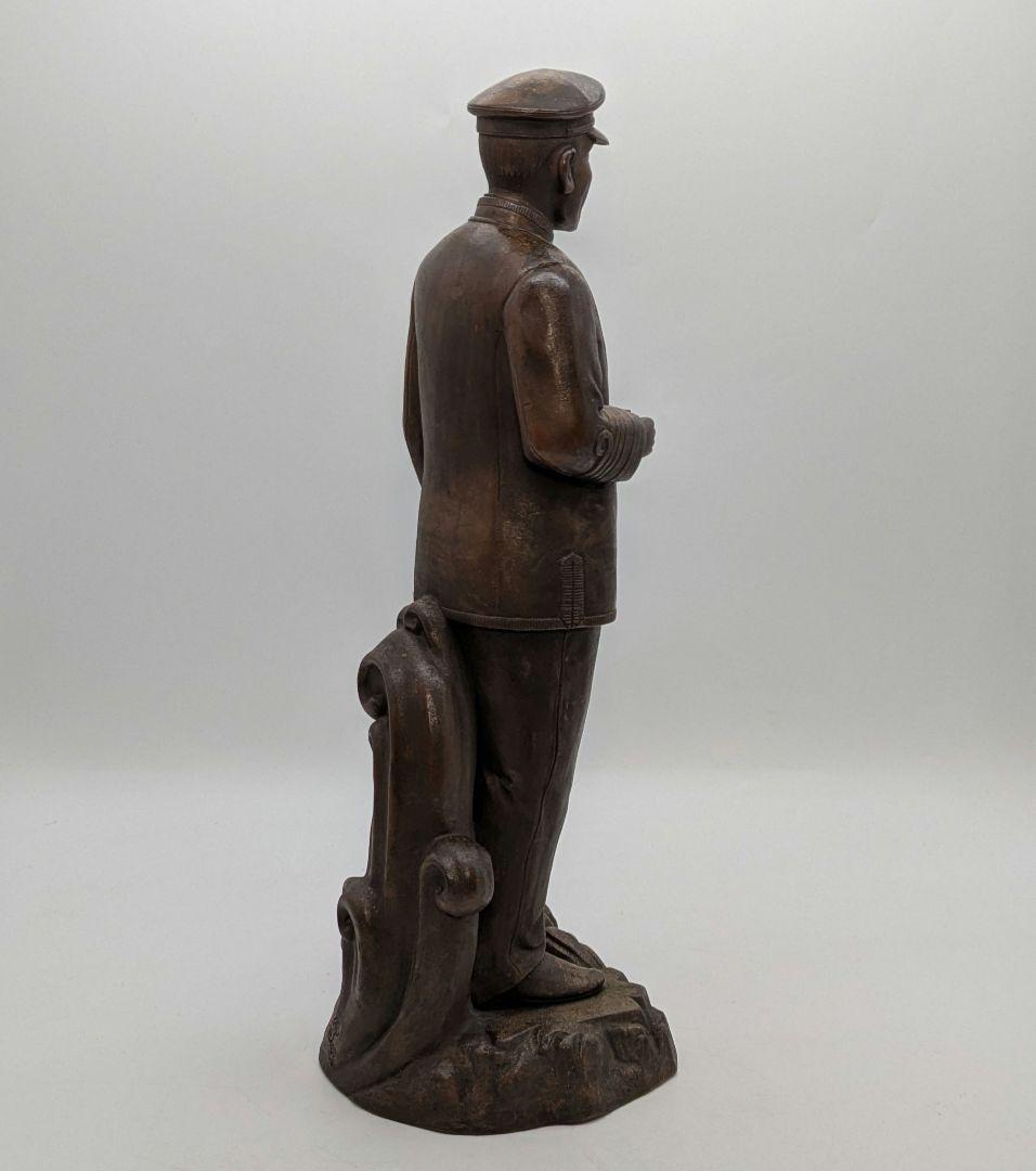 小西陶古 備前焼 東郷元帥像 置物 東郷平八郎 陶像 細工物 陶器人形 日露戦争