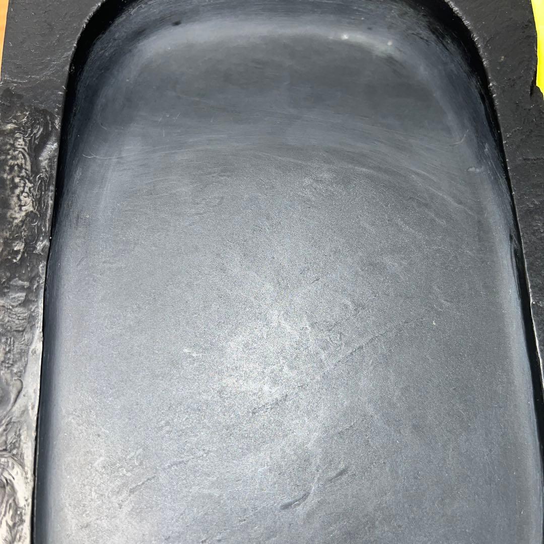 ⭕️雨畑硯　山下硯　芳石　山下三喜夫　栄寿堂製　甲州銘石　四六寸大　共蓋付硯