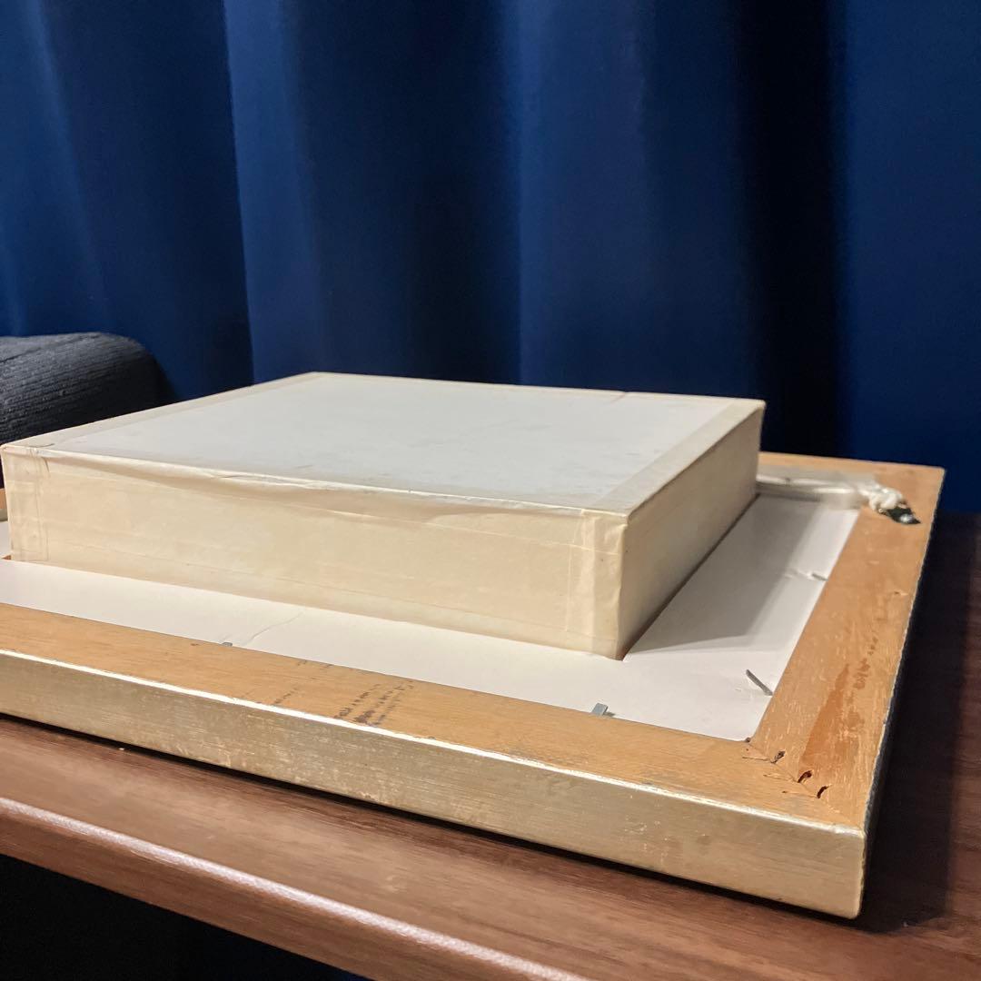 シャドーボックス完成品　kim Jacobs 額付き　立体アート　カフェ風景