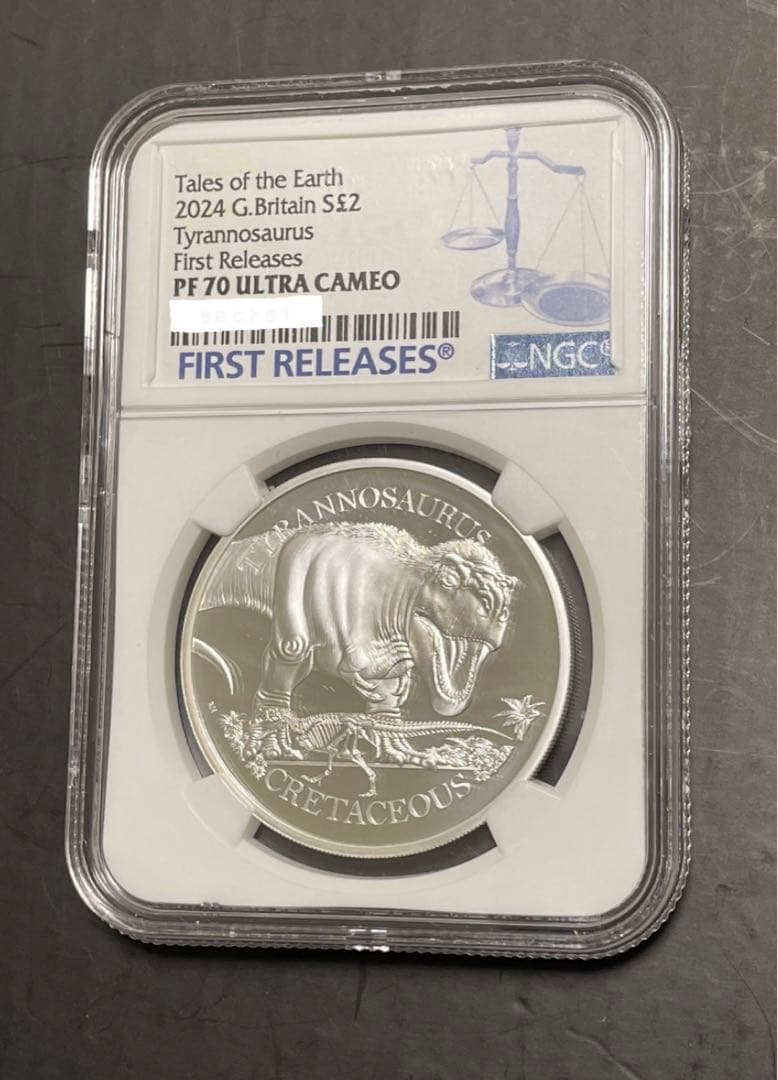 NGC 2024 ティラノサウルス 銀貨 PF70UC最高鑑定