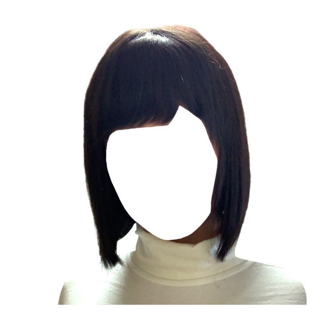 [美品] 人毛100%ボブフルウィッグ ウィッグ おしゃれ 自然