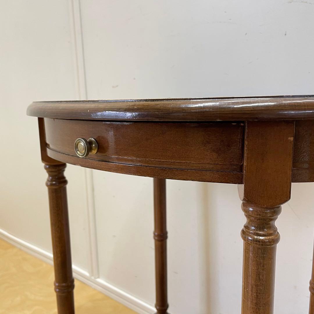 アンティーク調 サイドテーブル 花台 引き出し コンソール 飾り台 イタリア