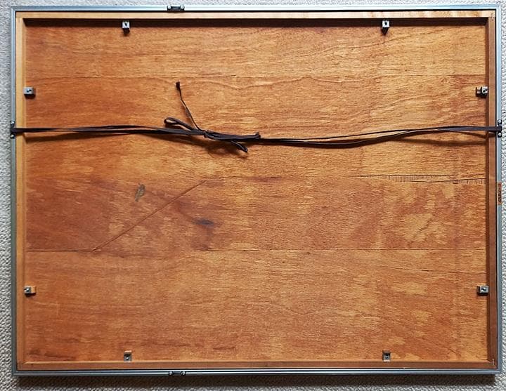 二元会常任委員審 奥野北雄 油彩画直筆 1993年8月制作　Ｐ10号位　額装