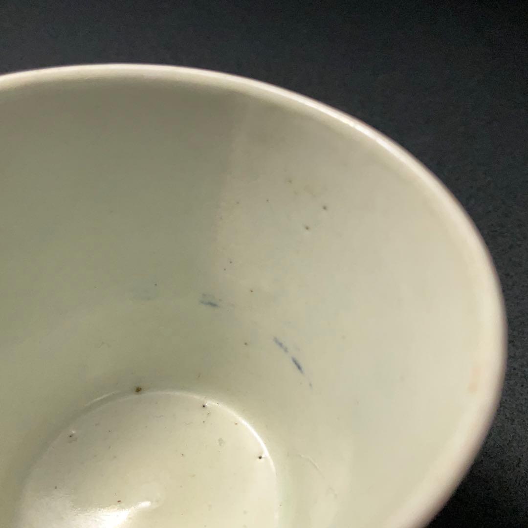 伊万里染付花鳥図姫猪口　梅に鶯　骨董　古伊万里　豆猪口 6R1245wダS