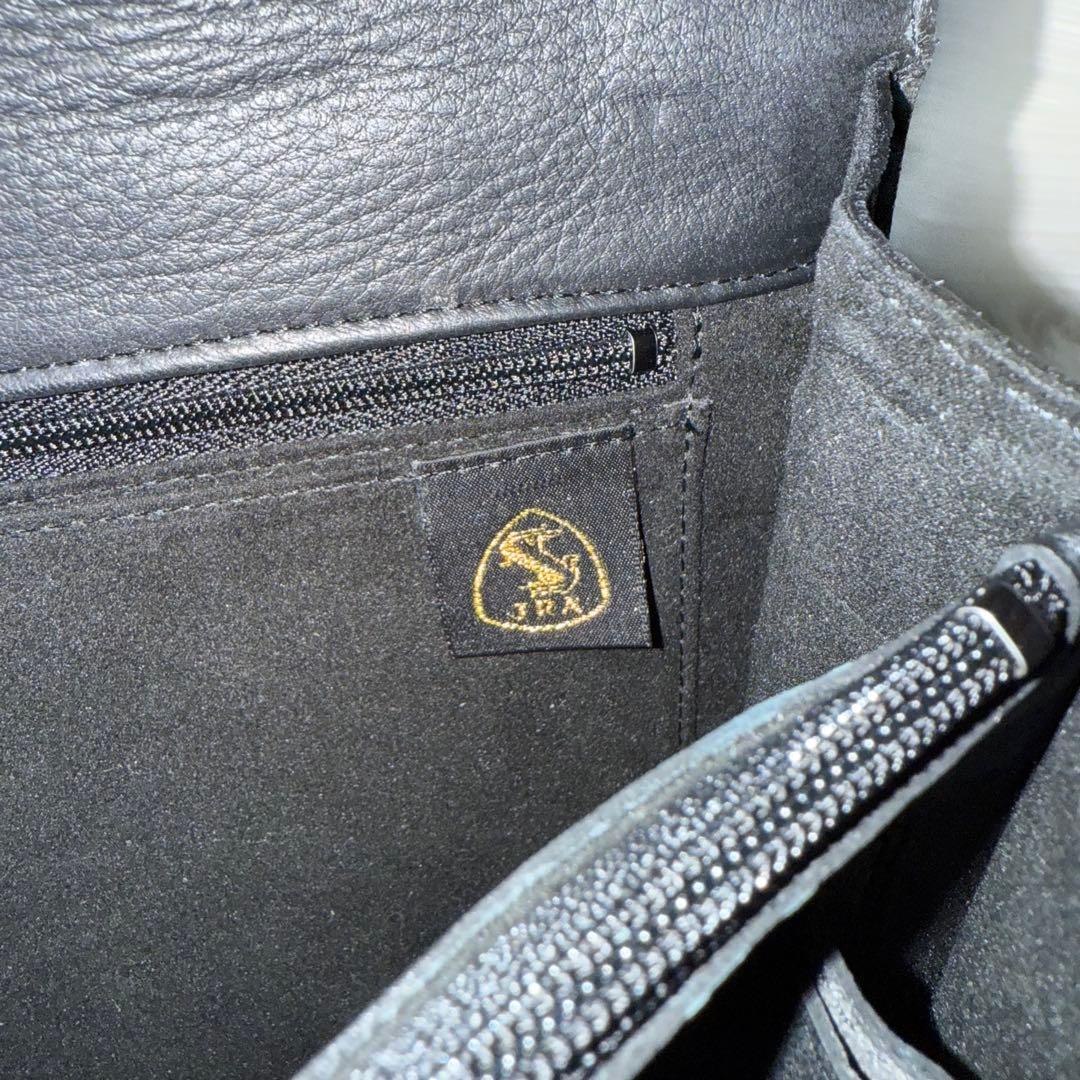 ⭐️新品⭐️　JRA　エレファントレザー　ハンドバッグ　ダイヤル錠　ブラック　象革